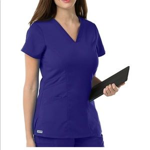 BARCO Grey's Anatomy Women's Mia Top, V-Neck Medical Scrub Top w/ 3 Pockets XXS
